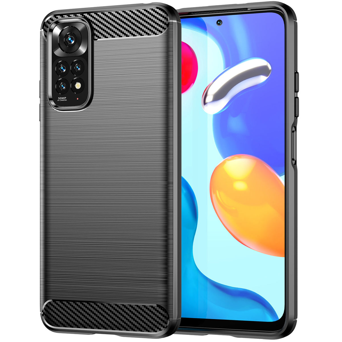 Ovitek za Xiaomi Redmi Note 11S / Note 11, ogljik, črn