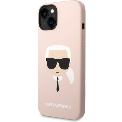 Ovitek za Apple iPhone 14 Plus, Karl Lagerfeld, Silicone Karl's Head, Roza