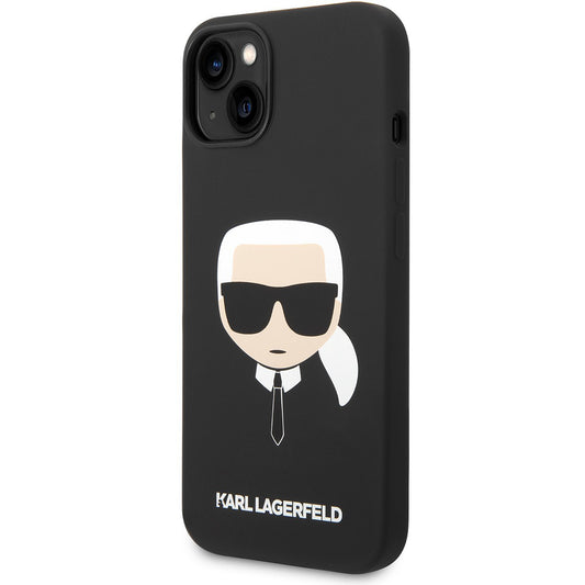 Ovitek za Apple iPhone 14 Plus, Karl Lagerfeld, Silicone Karl's Head, črn