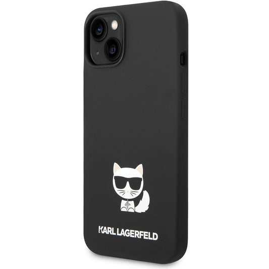 Ovitek za Apple iPhone 14 Plus, Karl Lagerfeld, Silikonsko ohišje Choupette, Črno