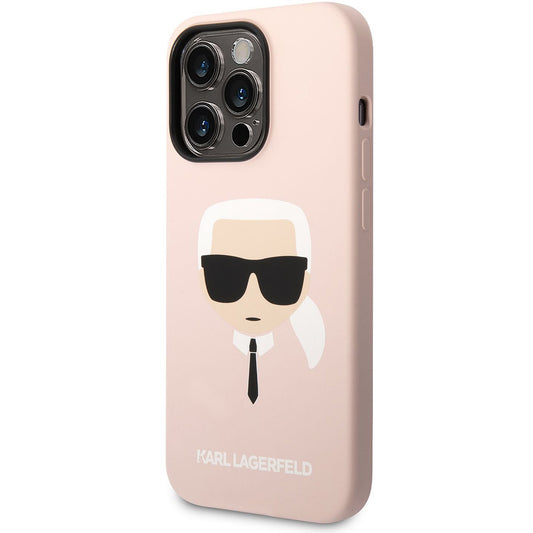 Ovitek MagSafe za Apple iPhone 14 Pro, Karl Lagerfeld, Silicone Karl Head, Roza