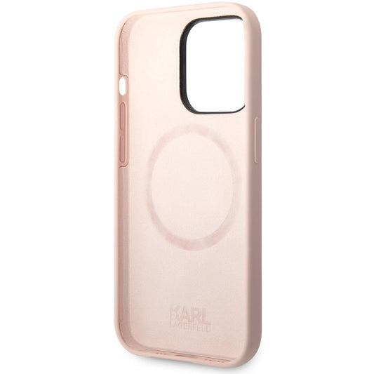 Ovitek MagSafe za Apple iPhone 14 Pro, Karl Lagerfeld, Silicone Karl Head, Roza