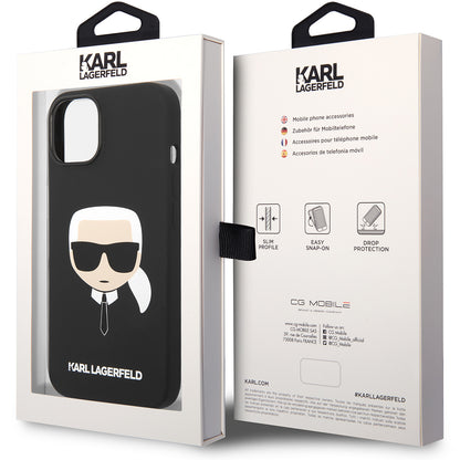 Ovitek za Apple iPhone 14 Plus, Karl Lagerfeld, Silicone Karl's Head, črn