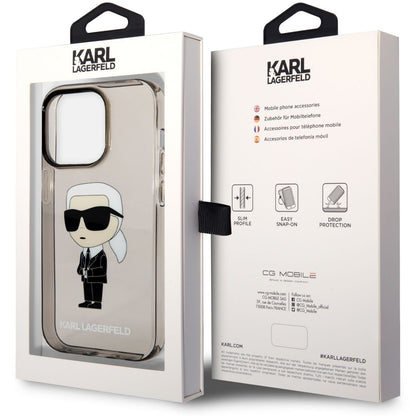 Ovitek za Apple iPhone 14 Pro Max, Karl Lagerfeld, IML Ikonik NFT, črn