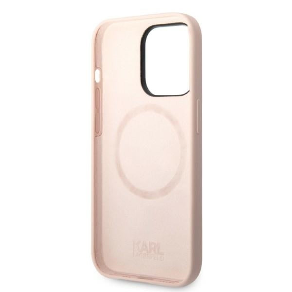 Ovitek MagSafe za Apple iPhone 14 Pro, Karl Lagerfeld, silikonsko telo Karl & Choupette, roza