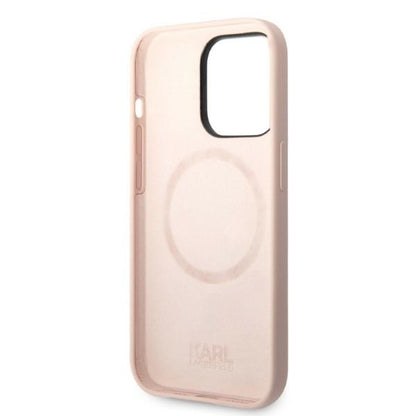 Ovitek MagSafe za Apple iPhone 14 Pro, Karl Lagerfeld, silikonsko telo Karl & Choupette, roza