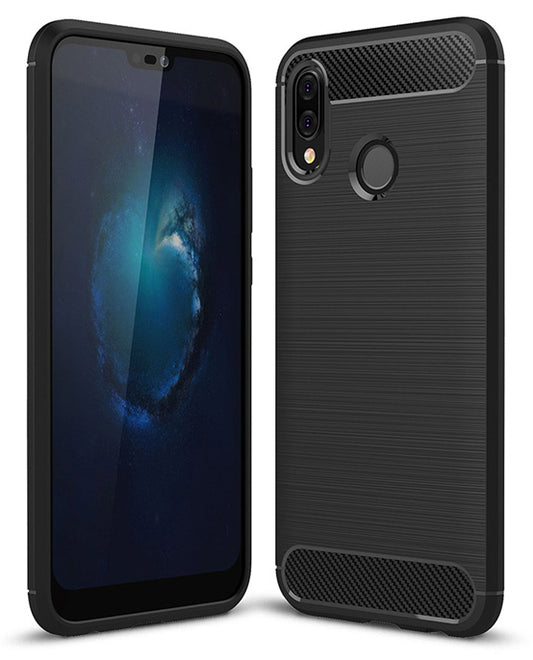 Ovitek za Huawei P20 Lite, OEM, Karbon, Črn