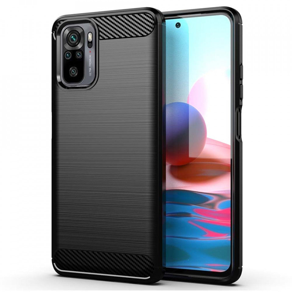 Ovitek za Xiaomi Redmi Note 10S / Note 10, OEM, ogljik, črn