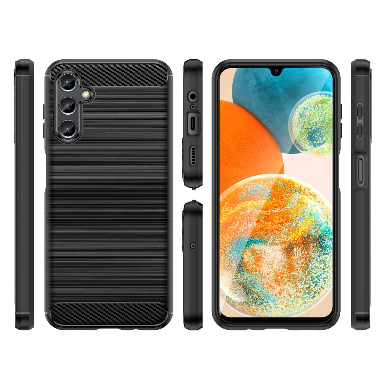 Ovitek za Samsung Galaxy A14 A145 / A14 5G A146, OEM, ogljik, črn