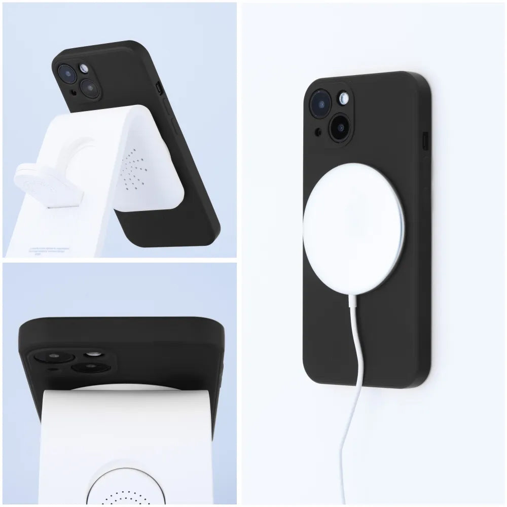 MagSafe ovitek za Apple iPhone 13 Pro Max, OEM, Silicone Mag, črn