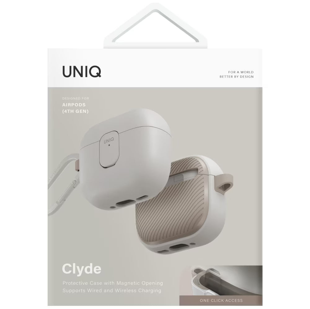 Ovitek UNIQ Clyde za Apple AirPods 4, Sivo Bež