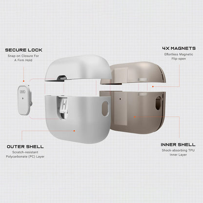 Ovitek UNIQ Clyde za Apple AirPods Pro 3, sivo bež
