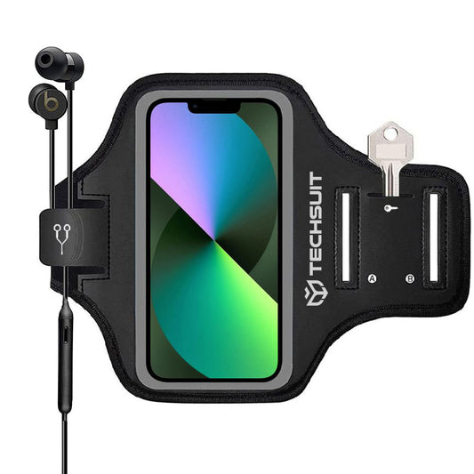 Univerzalni ovitek za telefon max. 6,8 palca, Techsuit, Sports TH20, črn
