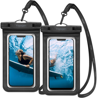 Univerzalni vodoodporni ovitek za telefon max. 3.5inch - 7inch, Spigen, A601, Set 2 kosa, Črna AMP04523