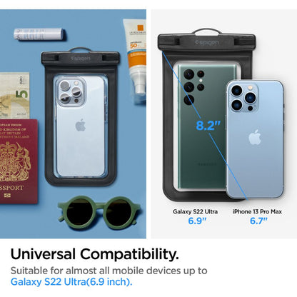 Univerzalni vodoodporni ovitek za telefon max. 3.5inch - 7inch, Spigen, A601, Set 2 kosa, Črna AMP04523