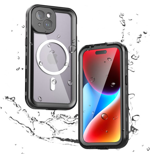 Vodoodporni ovitek MagSafe za Apple iPhone 15, ShellBox, črn