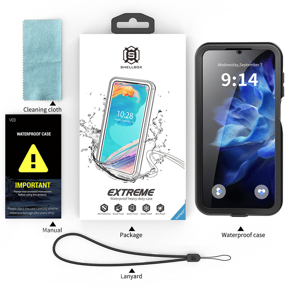 Vodoodporni ovitek za Samsung Galaxy A16 5G A166 / A16 4G A165, ShellBox, Črn