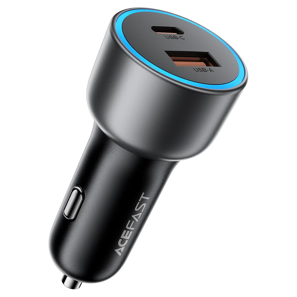 Avto polnilec Acefast B21, 75W, 3A, 1 x USB-A - 1 x USB-C, Siva