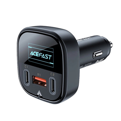 Avtomobilski polnilec Acefast B5 Display, 101W, 5A, 1 x USB-A - 2 x USB-C, črn