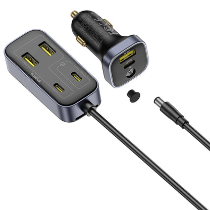 Avtomobilski polnilec Baseus BackseatPal L1, 110W, 3A, 3 x USB-A - 3 x USB-C, Črn C00081100121-00