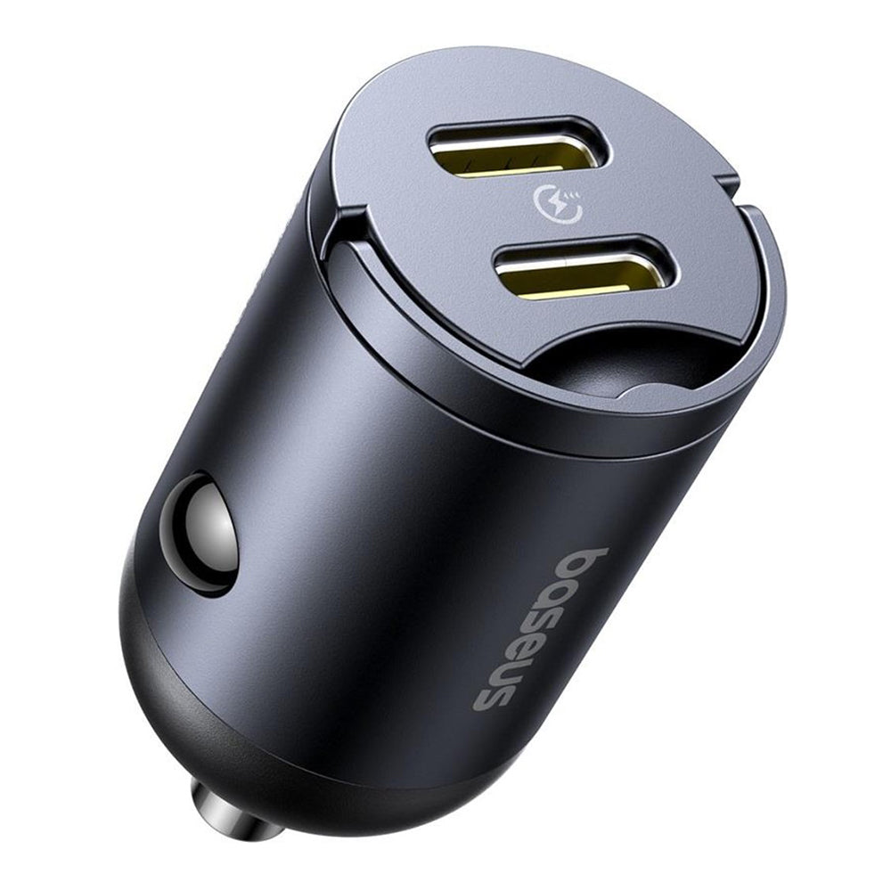 Avtomobilski polnilec Baseus Tiny Star, 30W, 3A, 2 x USB-C, Črn C00035001121-03