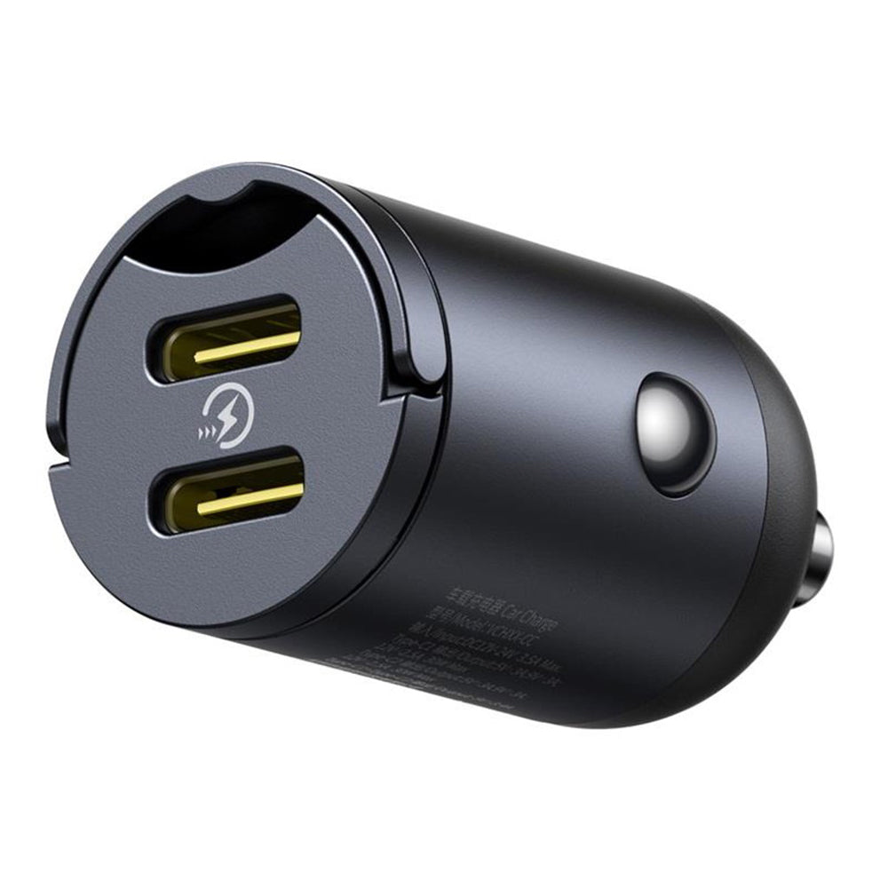 Avtomobilski polnilec Baseus Tiny Star, 30W, 3A, 2 x USB-C, Črn C00035001121-03