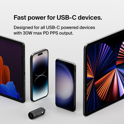 Avto polnilec Belkin BoostCharge, 30W, 3A, 1 x USB-C, Črn CCA004btBK
