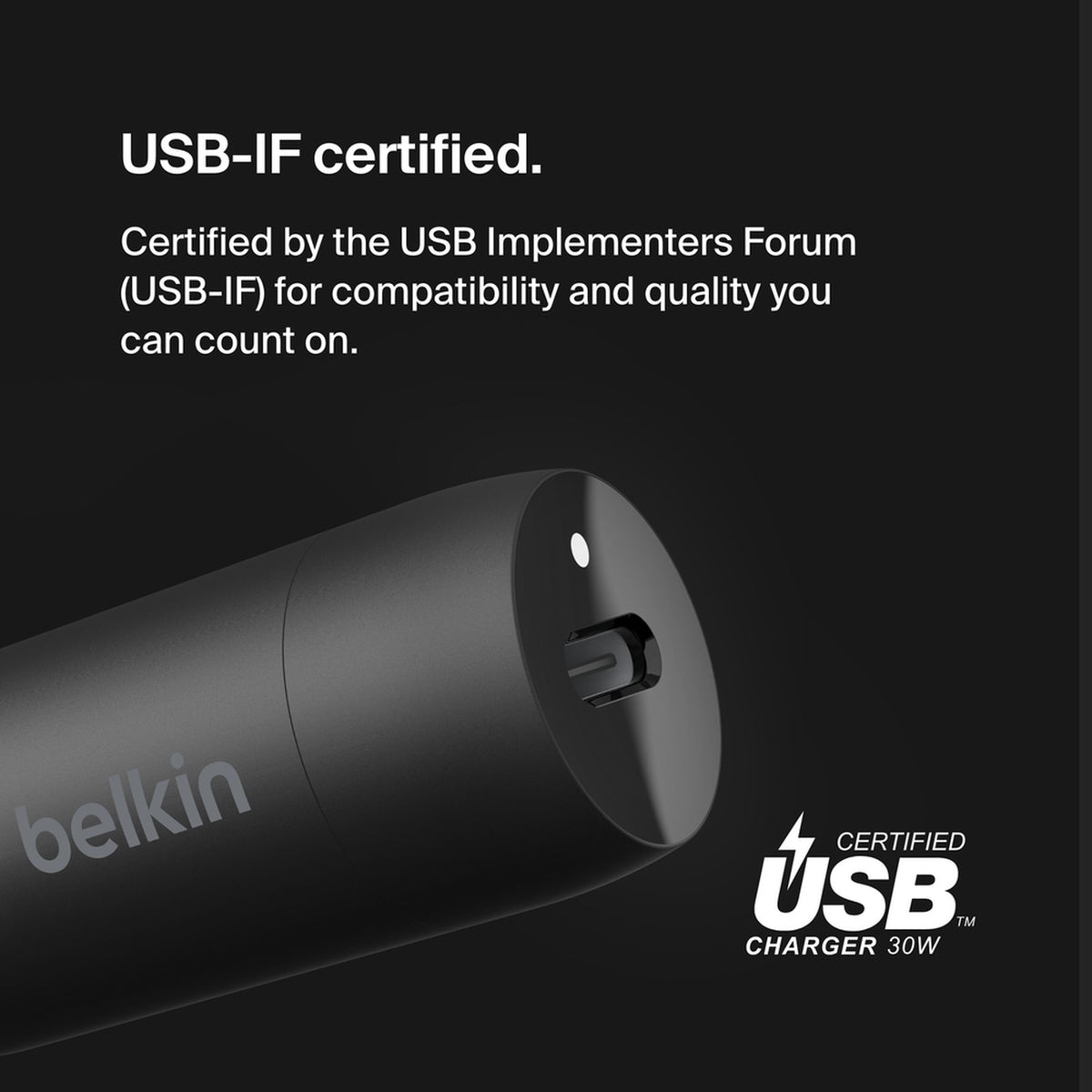 Avto polnilec Belkin BoostCharge, 30W, 3A, 1 x USB-C, Črn CCA004btBK