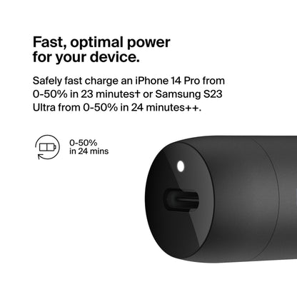 Avto polnilec Belkin BoostCharge, 30W, 3A, 1 x USB-C, Črn CCA004btBK