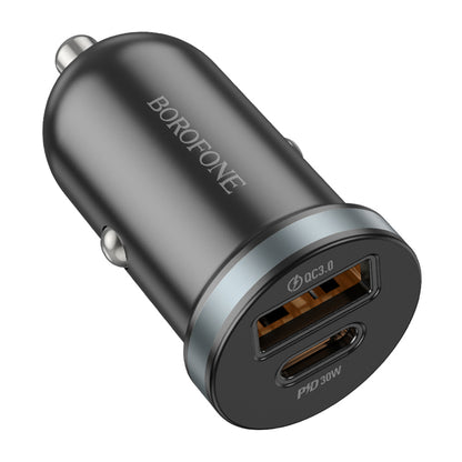 Avtomobilski polnilnik Borofone BZ22 Scenery, 30 W, 3A, 1 x USB-A - 1 x USB-C, črn 