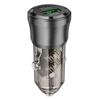 Avtomobilski polnilec Borofone BZ25 Journey, 38W, 3A, 1 x USB-A - 1 x USB-C, črn