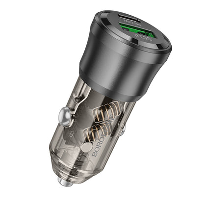 Avtomobilski polnilec Borofone BZ25 Journey, 38W, 3A, 1 x USB-A - 1 x USB-C, črn