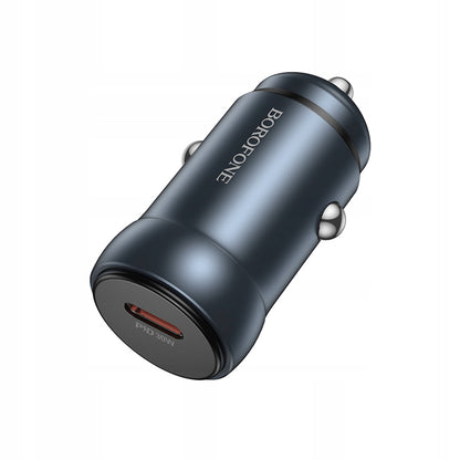 Avtomobilski polnilec Borofone BZ32 Fresh, 30W, 3A, 1 x USB-C, Siv