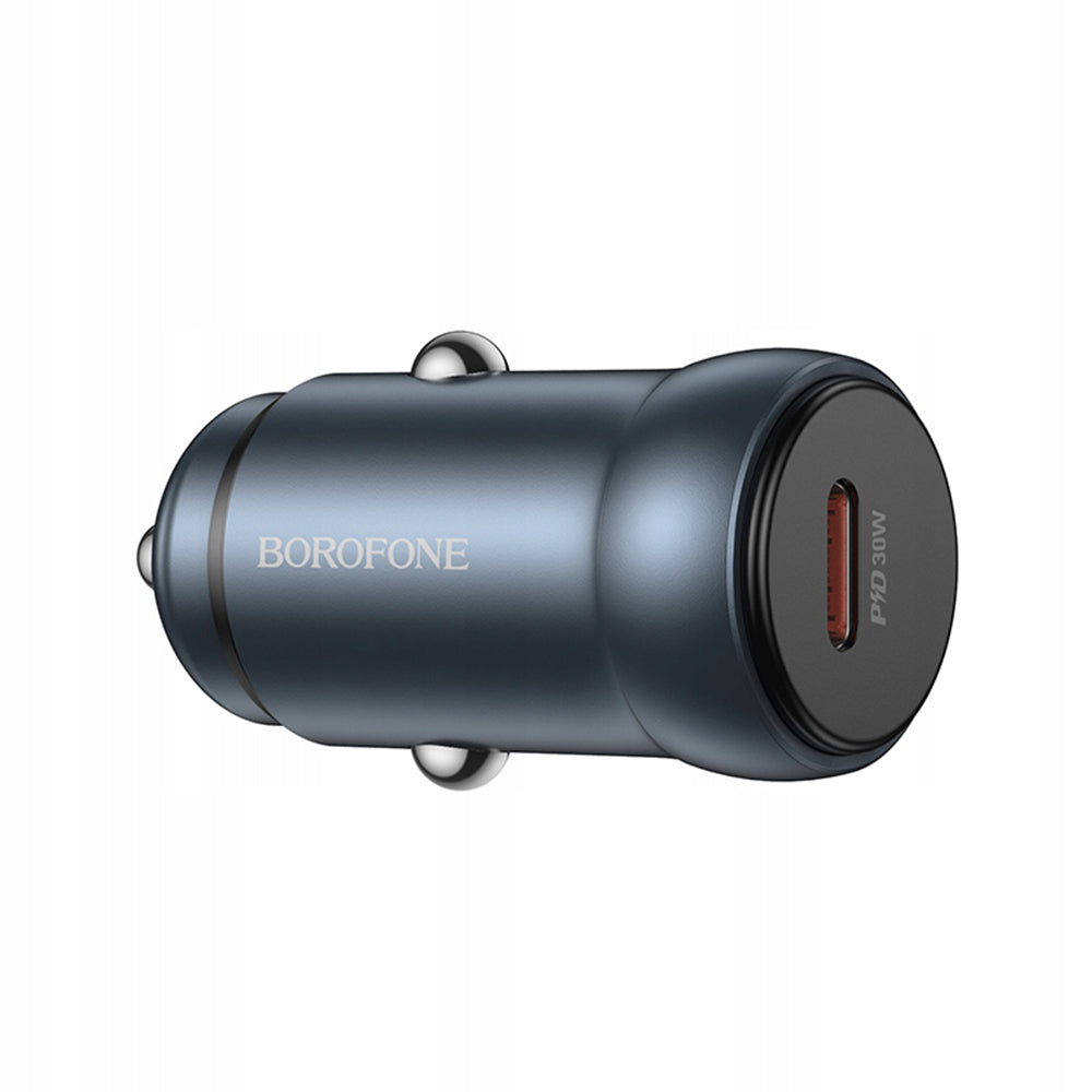 Avtomobilski polnilec Borofone BZ32 Fresh, 30W, 3A, 1 x USB-C, Siv