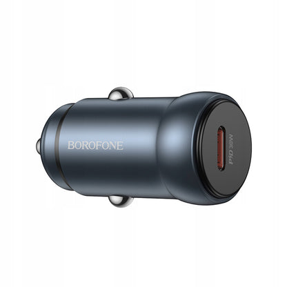 Avtomobilski polnilec Borofone BZ32 Fresh, 30W, 3A, 1 x USB-C, Siv