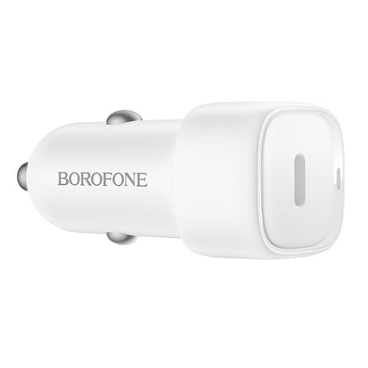 Avtomobilski polnilec Borofone BZ34A Cloud, 20W, 3A, 1 x USB-C, Bel
