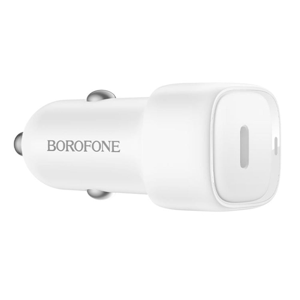 Avtomobilski polnilec Borofone BZ34A Cloud, 20W, 3A, 1 x USB-C, Bel