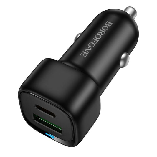 Avtomobilski polnilec Borofone BZ34B Cloud, 38W, 3A, 1 x USB-A - 1 x USB-C, črn