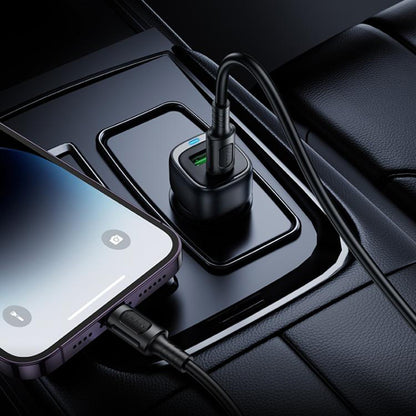 Borofone BZ34B Cloud Car Charger, 38W, 3A, 1 x USB-A - 1 x USB-C, Black
