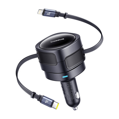 Avtomobilski polnilec z USB-C / Lightning kablom Baseus Enjoyment Max, 60W, 3A, črn C00035507121-00