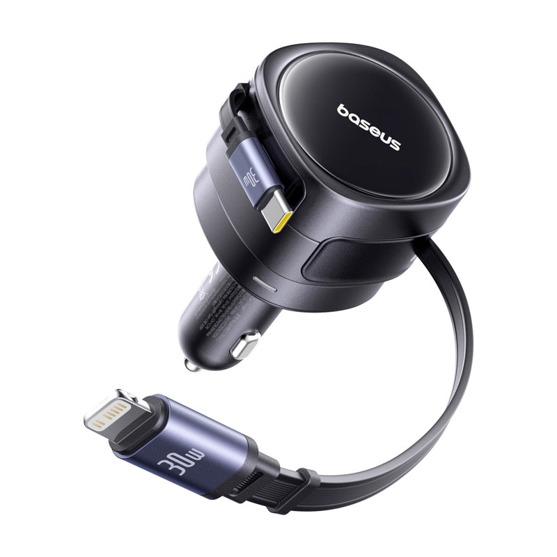 Avtomobilski polnilec z USB-C / Lightning kablom Baseus Enjoyment Max, 60W, 3A, črn C00035507121-00