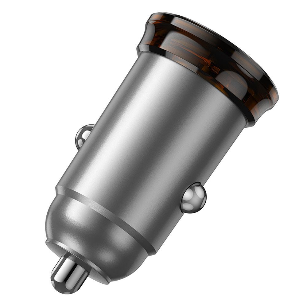 Avtomobilski polnilec s kablom USB-C HOCO NZ16A, 43W, 3A, 1 x USB-A - 1 x USB-C, siv