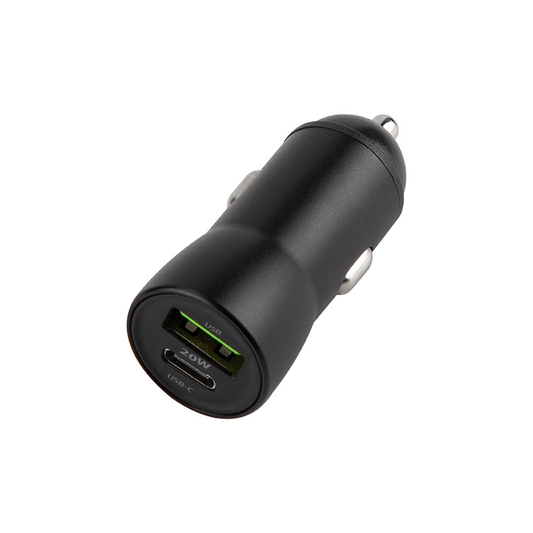 Avtomobilski polnilec z USB-C kablom MaXlife MXCC-04, 20W, 3A, 1 x USB-A - 1 x USB-C, črn