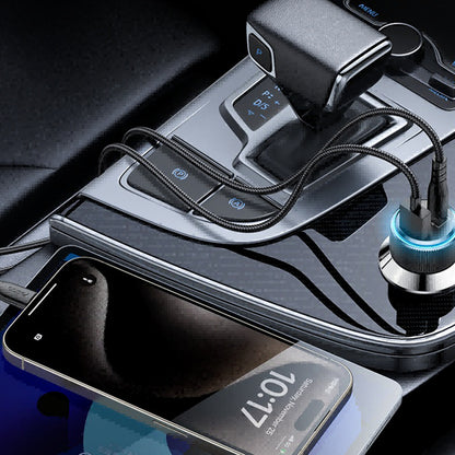 Avtomobilski polnilec z Lightning kablom Yesido Y60, 38W, 3A, 1 x USB-A - 2 x USB-C, črn