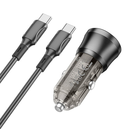 Avtomobilski polnilec z USB-C kablom Borofone BZ25 Journey, 38W, 3A, 1 x USB-A - 1 x USB-C, črn
