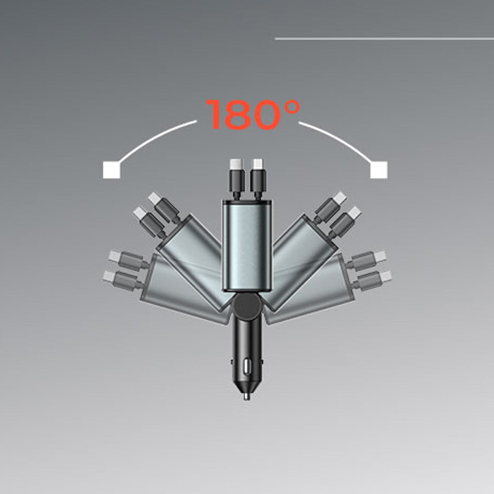 Avtomobilski polnilec z USB-C / Lightning kablom Lisen, 69W, 3A, 1 x USB-A - 1 x USB-C, črn YL0224040031