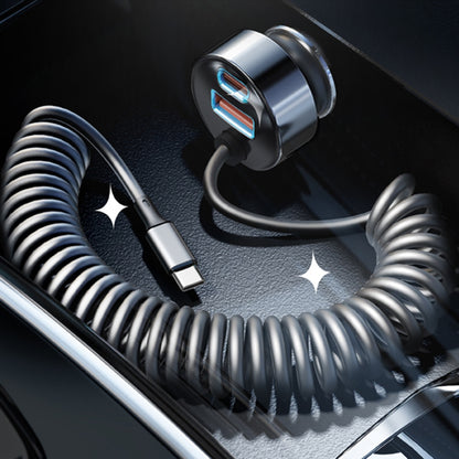 Avtomobilski polnilec z USB-C kablom Lisen, 90W, 3A, 1 x USB-A - 1 x USB-C, črn YL0223120020