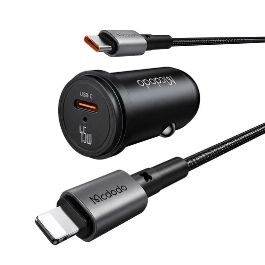 Avto polnilec z USB-C kablom Mcdodo CC-7495, 45W, 3A, 1 x USB-C, Črn