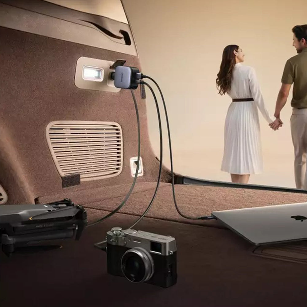 Avtomobilski polnilec z USB-C kablom UGREEN EC603, 90W, 3A, 1 x USB-A - 1 x USB-C, Siv