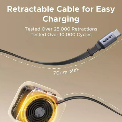 Avtomobilski polnilec z USB-C kablom UGREEN EC603, 90W, 3A, 1 x USB-A - 1 x USB-C, Siv